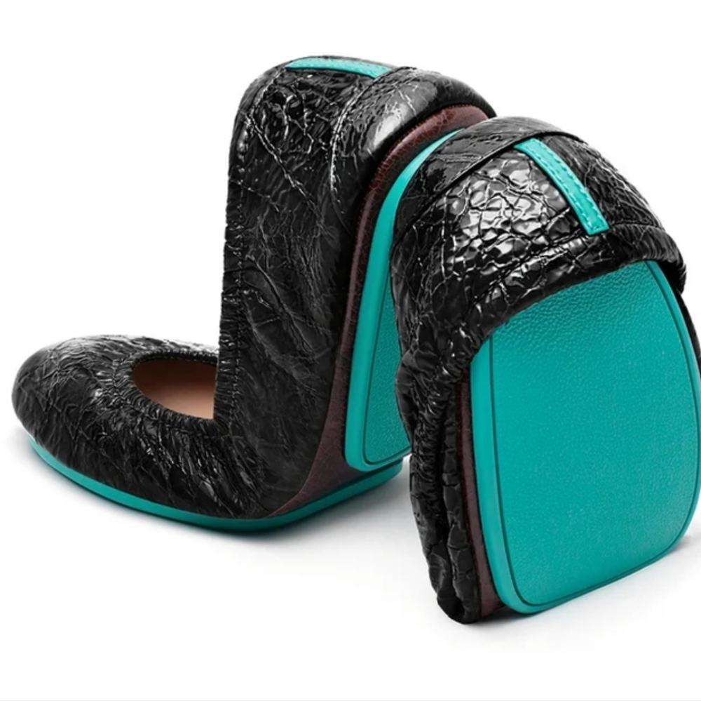 EUC Tieks By Gavrieli Obsidian Black Women’s Foldable Ballet Flats Womens 6